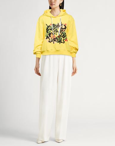 Woman Sweatshirt Yellow Size S Cotton