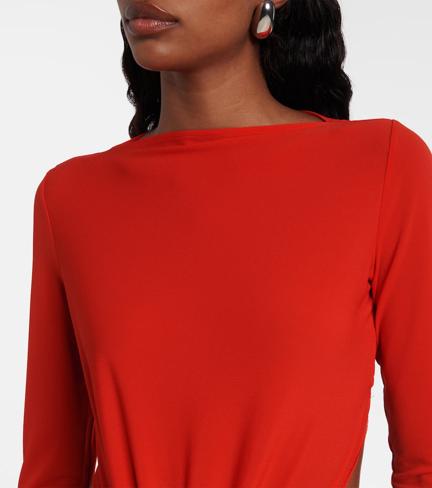 Gathered crêpe jersey gown