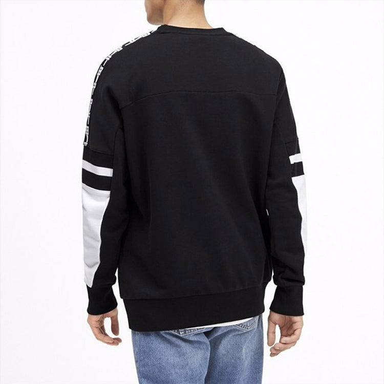 Casual Sports Round Neck Long Sleeves Black