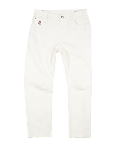 Kid Boy Pants White Size 12 Cotton, Elastane