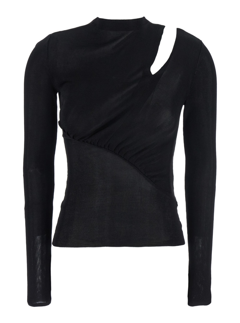 Viscose Knit Top Tops Black