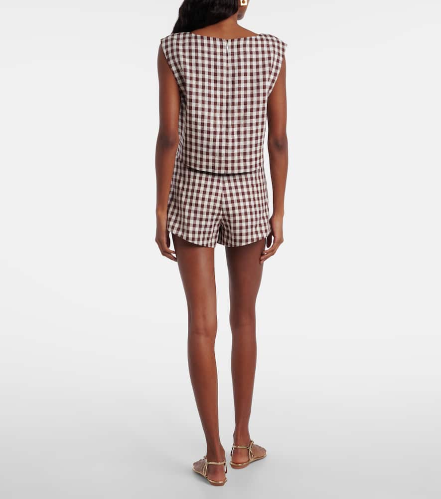 Sadie gingham linen shorts