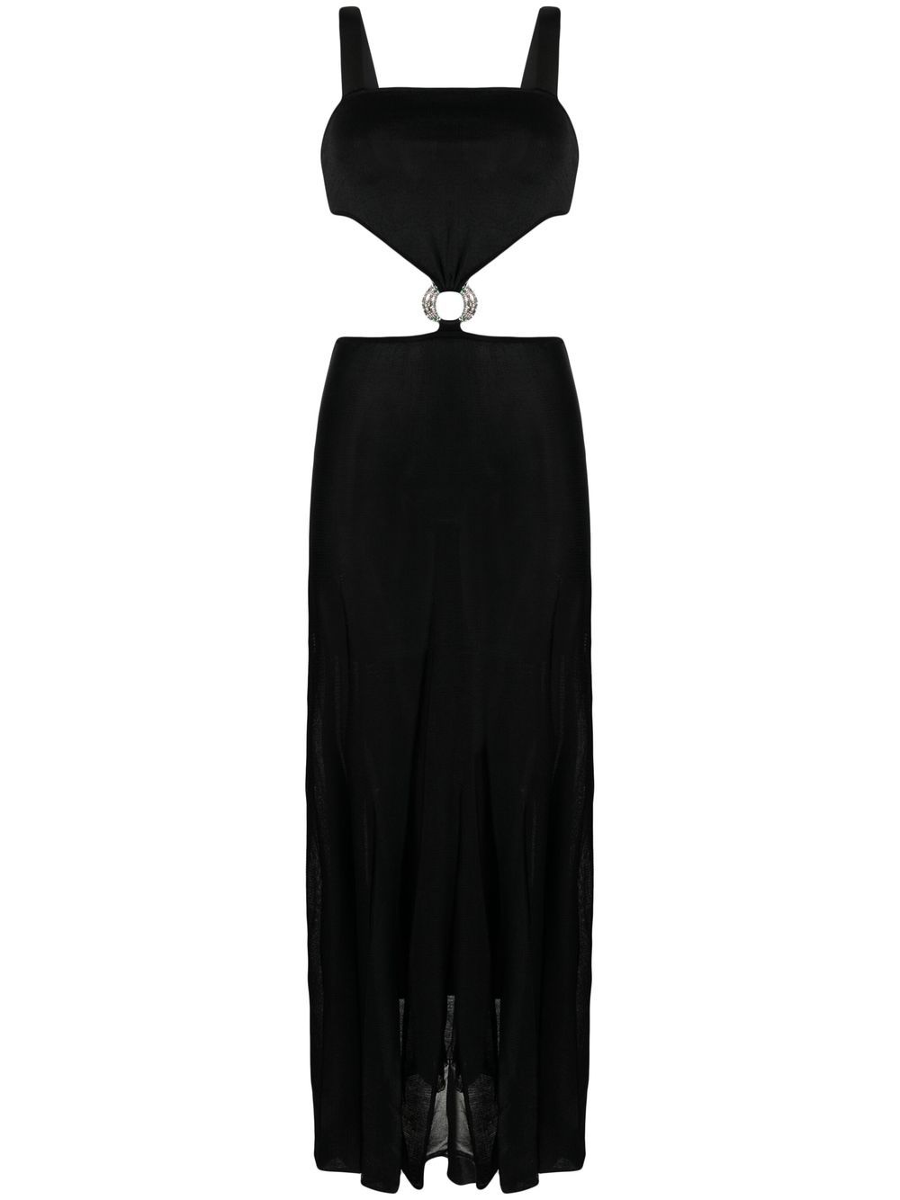 Ring-embellished dress - Black