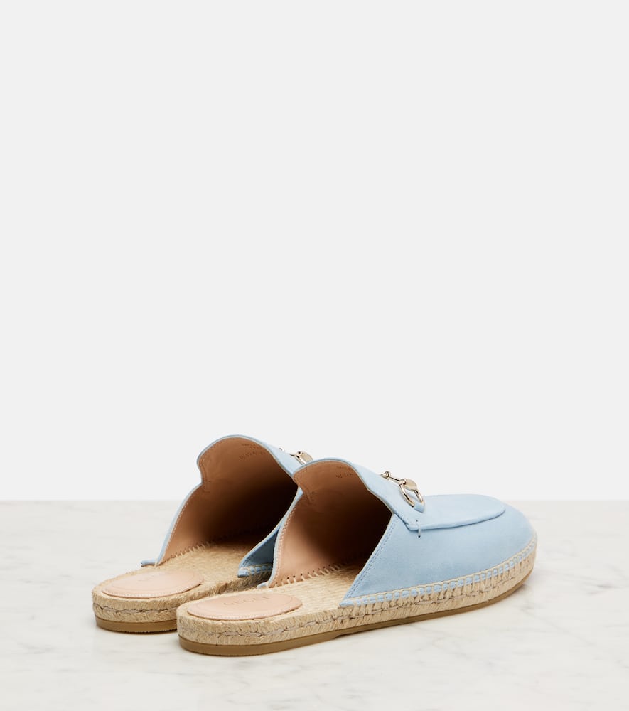 Horsebit suede espadrille mules