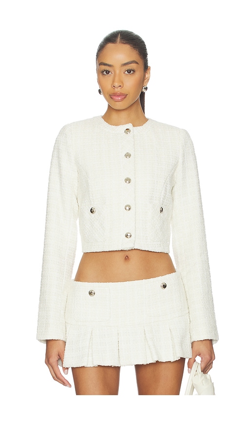 GUIZIO Patch Pocket Crop Jacket in White. - L also in M, S