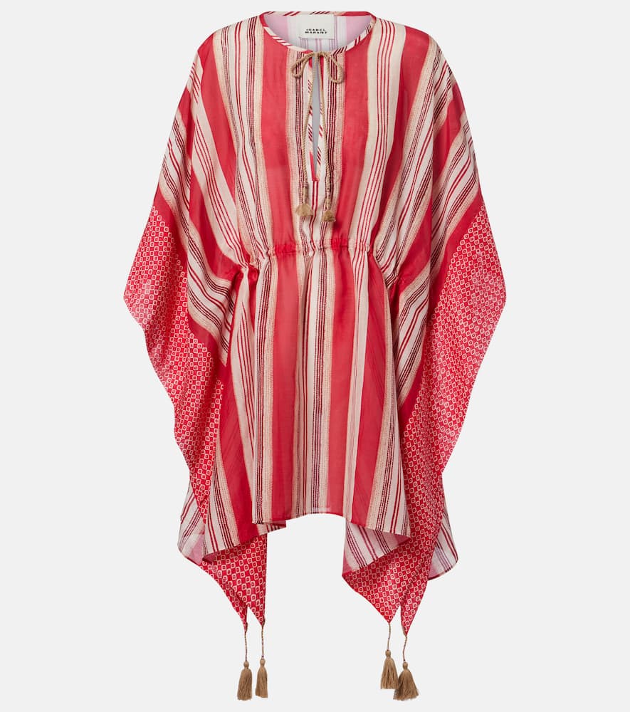 Printed cotton and silk kaftan