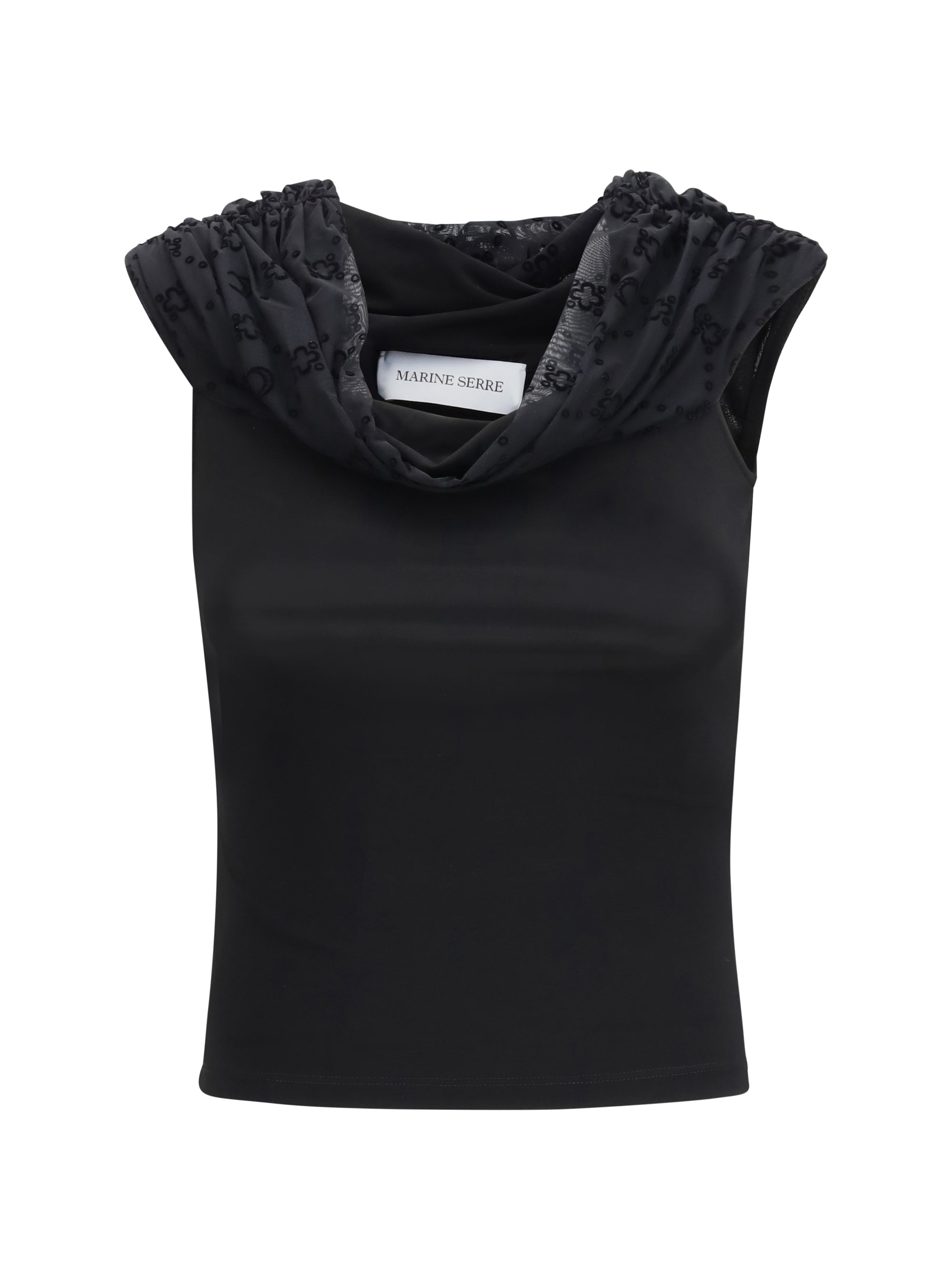 Off-Shoulder Draped Blouse — Black