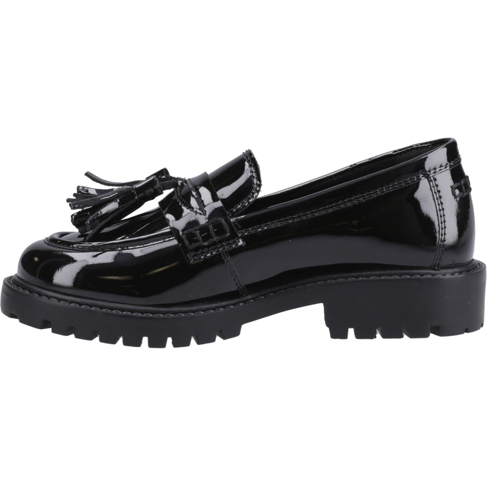 Hush Puppies Abigail Patent Leather Youth Black Loafer