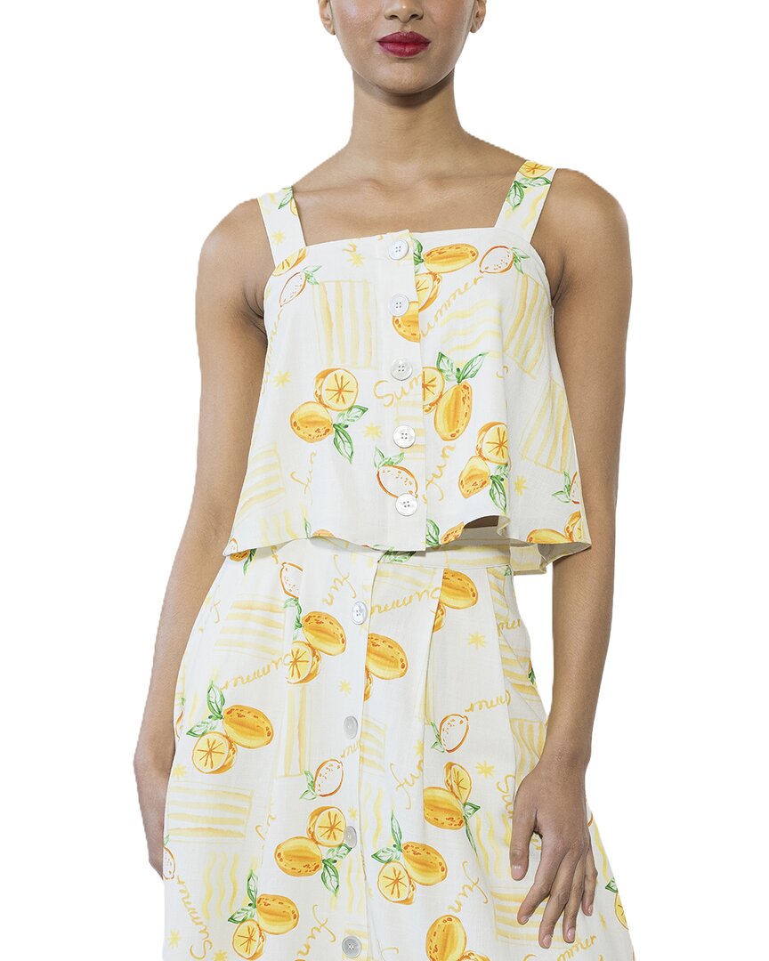 Elena Linen-Blend Top