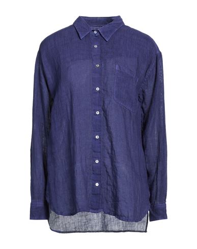 Woman Shirt Navy Size 6 Linen