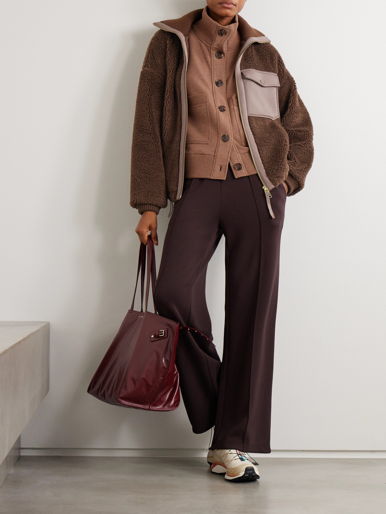 Lowell Doublesoft-trimmed Fleece Jacket - Brown