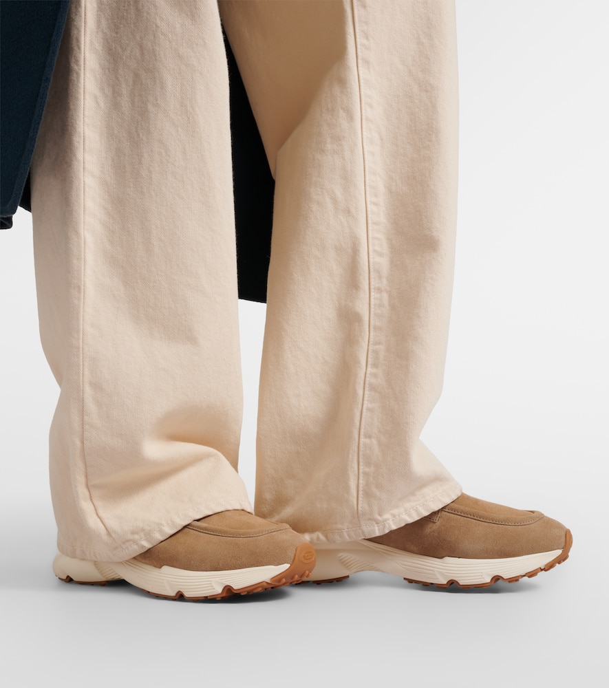 Suede slip-on shoes