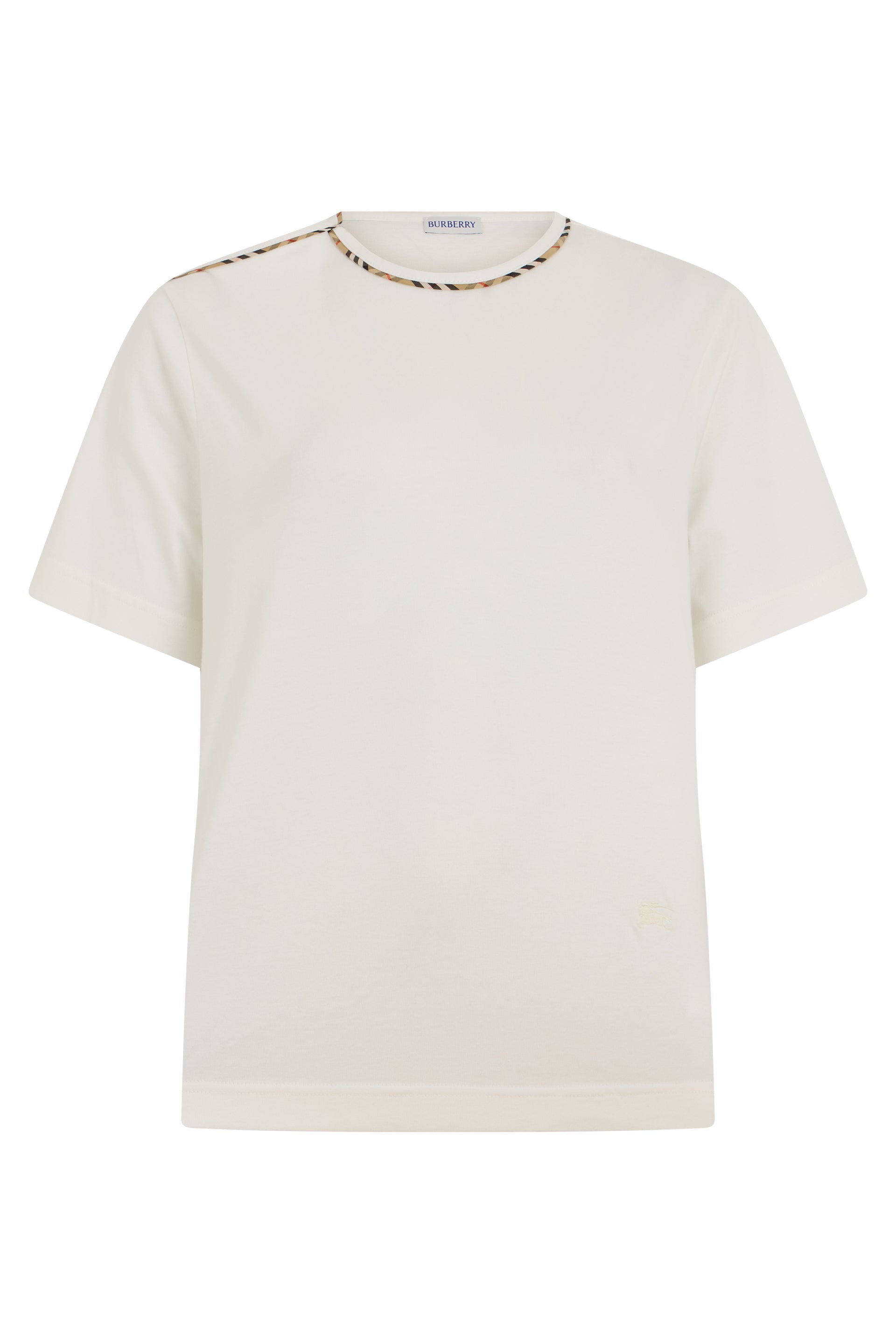 Short-Sleeve T-Shirt with Tartan Trim