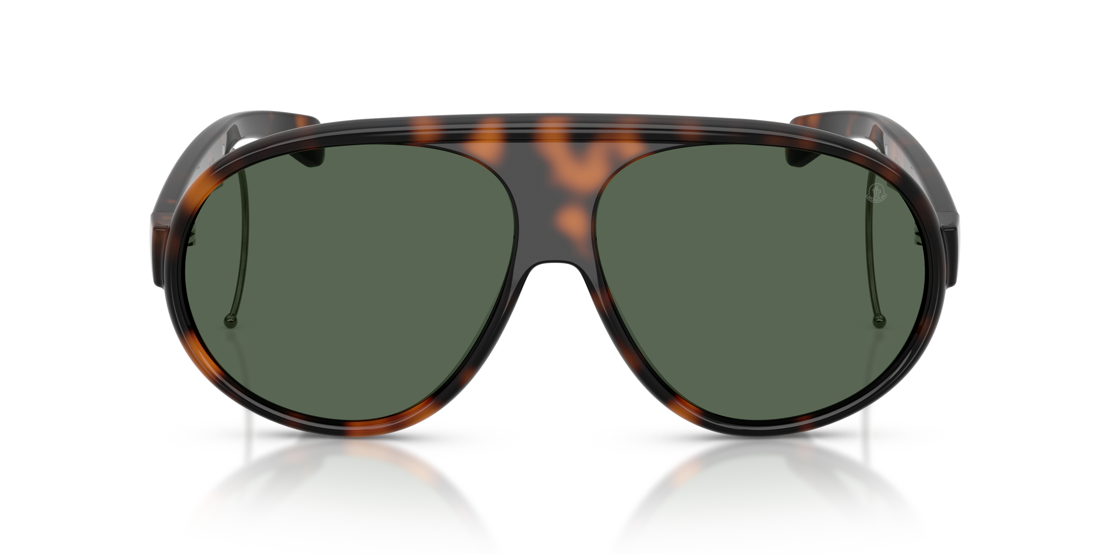 Moncler Uniseks Moncler ME8007U VANTAJ 502171 Zonnebrillen Geïnjecteerd Schildpad Groente Piloot Normaa