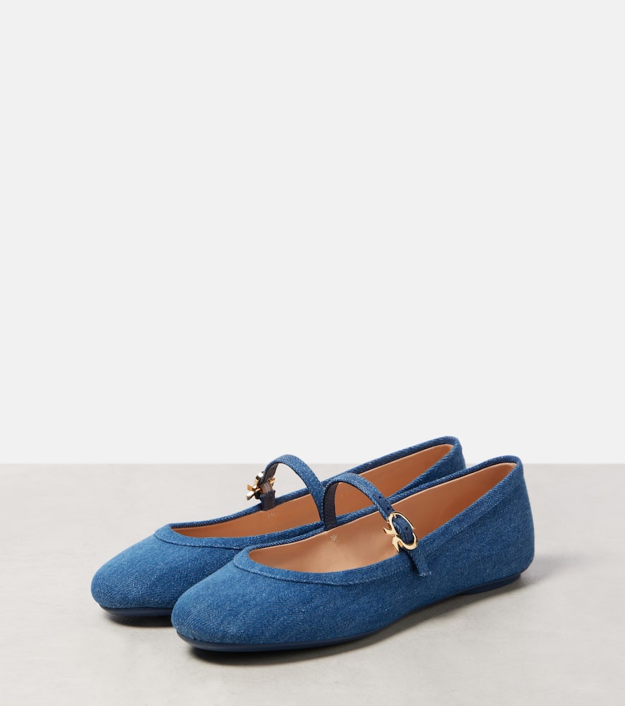 Carla denim Mary Jane flats