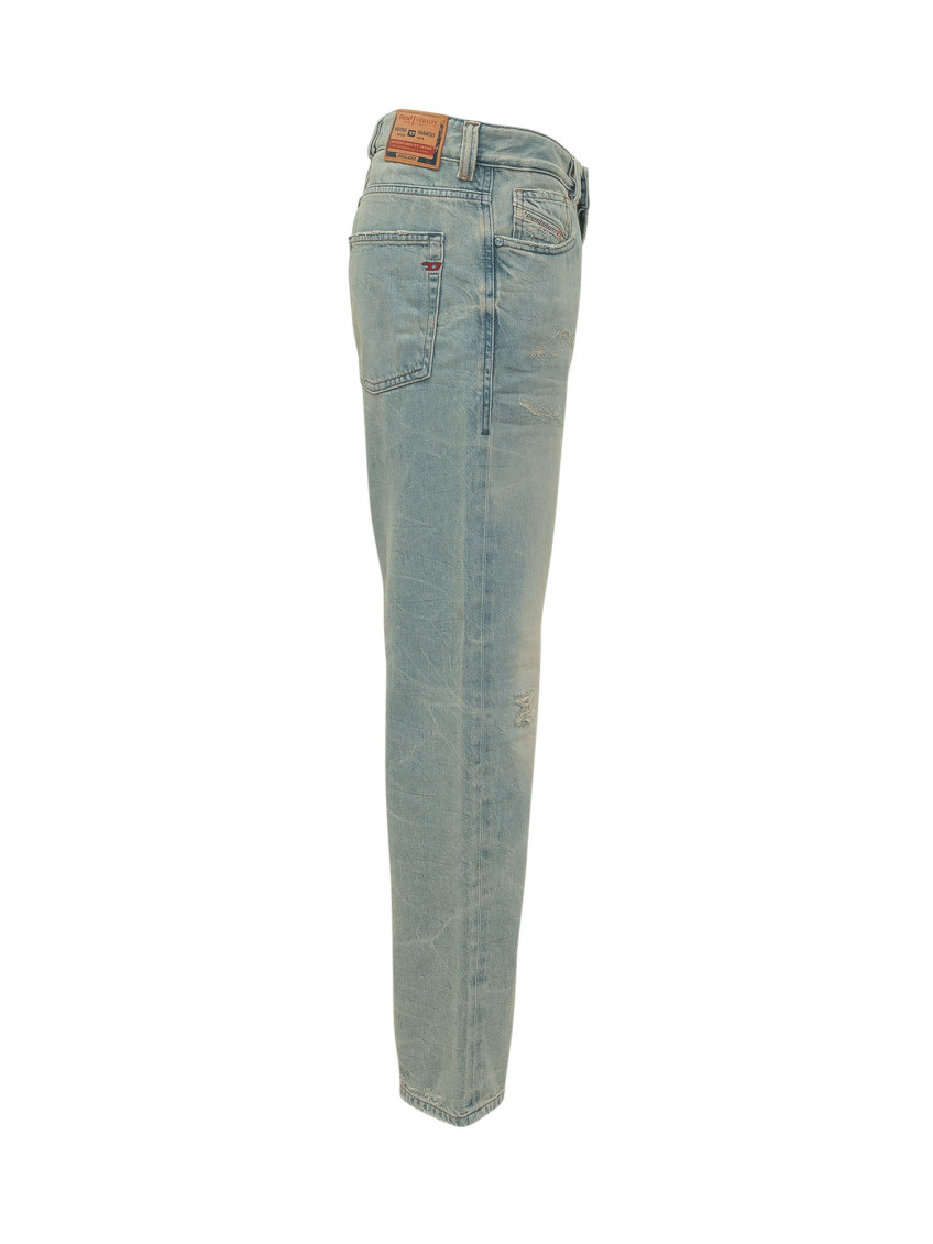 Blue Straight Mid Rise Jeans