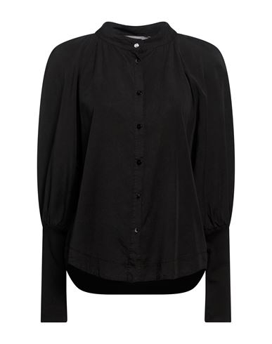 Woman Shirt Black Size M Tencel, Cotton, Elastane