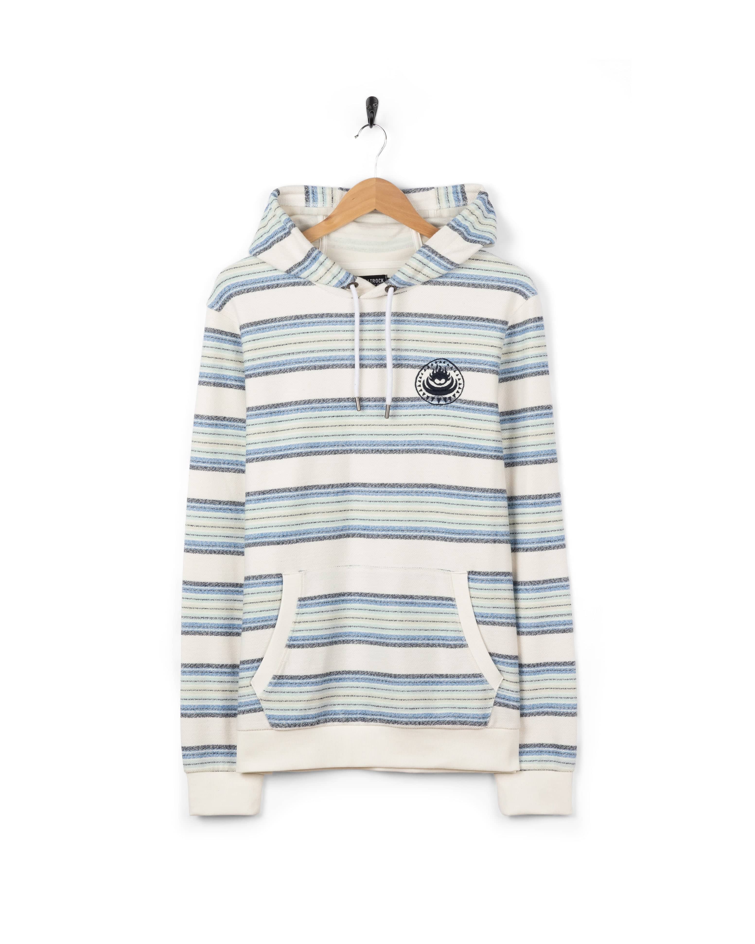 Saltrock Trewan Flame Mens Pop Hoodie in Blue/White Stripe