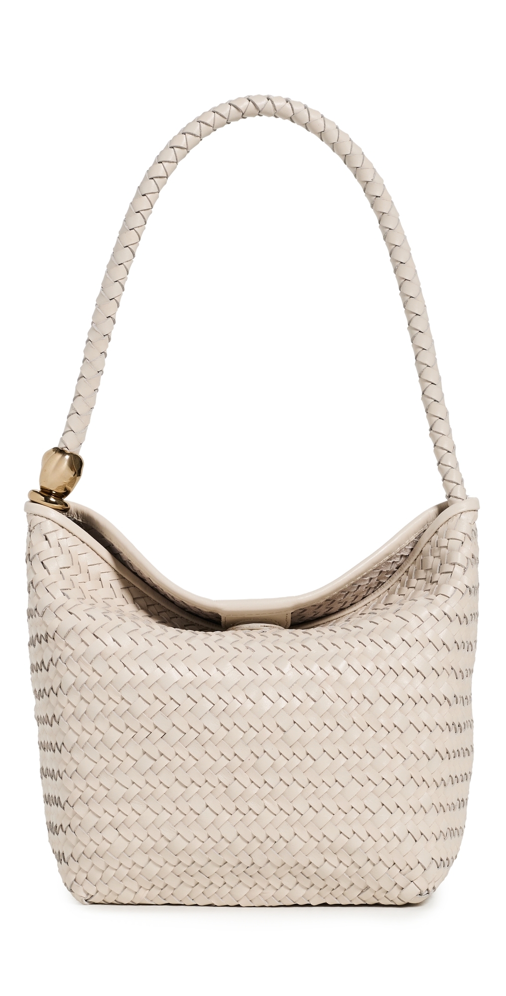 Handwoven Shoulder Bag with Beads Vintage Muslin One Size