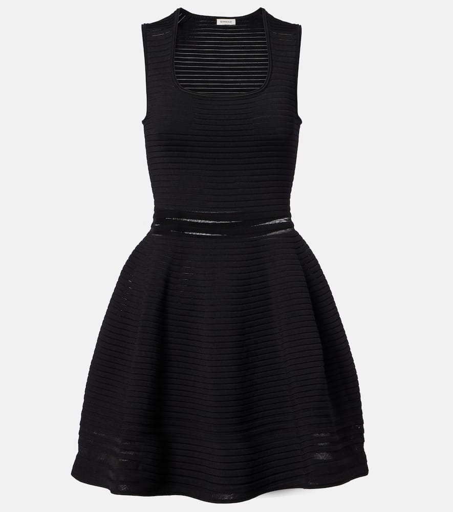 Lottie ribbed-knit sheer minidress