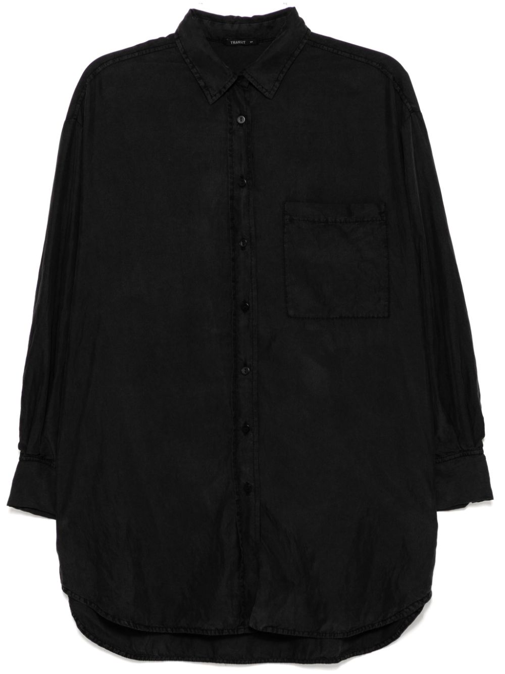 Spread collar shirt - Black