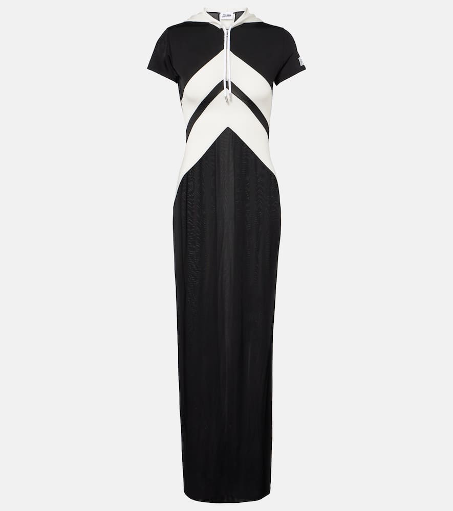 Paneled jersey maxi dress