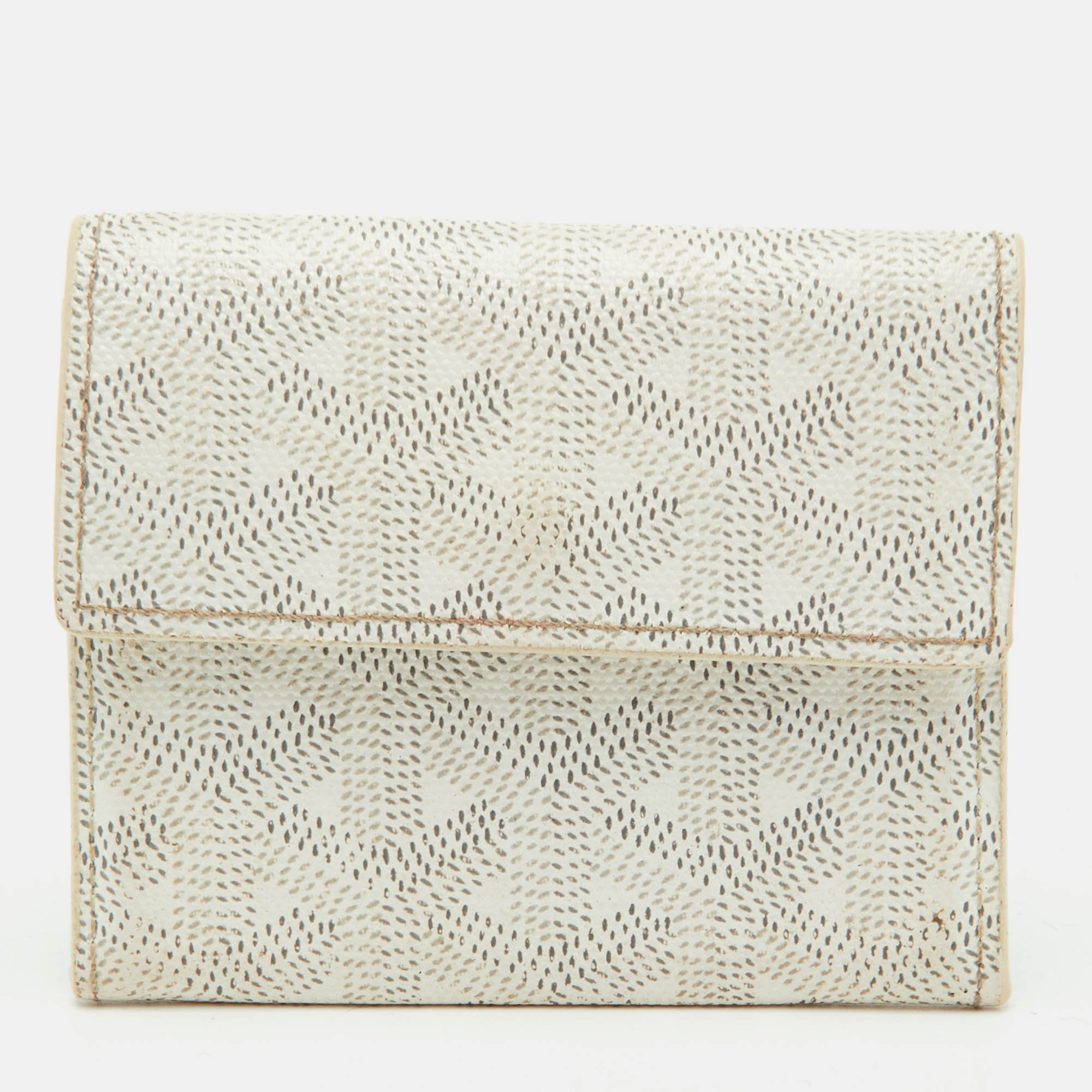 Goyard Ine White Goyardine Coated Canvas Card Holder