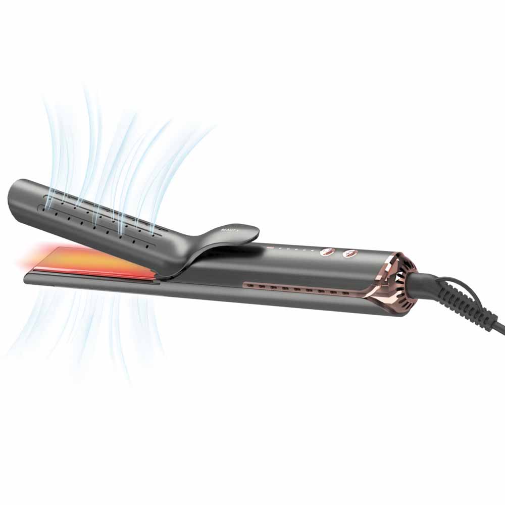 AirGlider - 2-in-1 Cool Air Flat Iron/Curler - Gray/Rose Gold