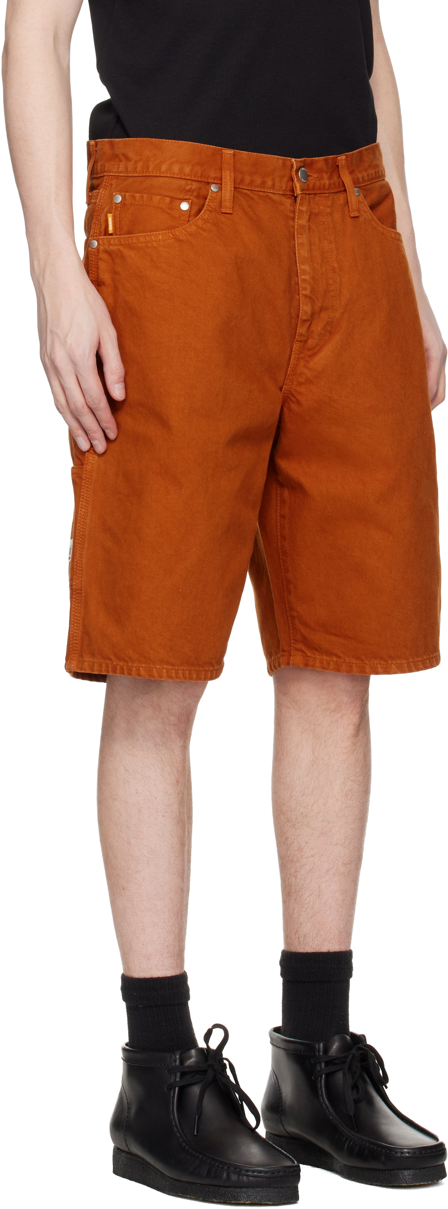 Orange Overdyed Painter Shorts