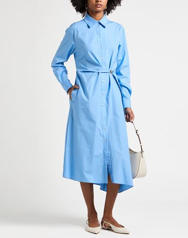 Woman Midi dress Light blue Size 4 Cotton