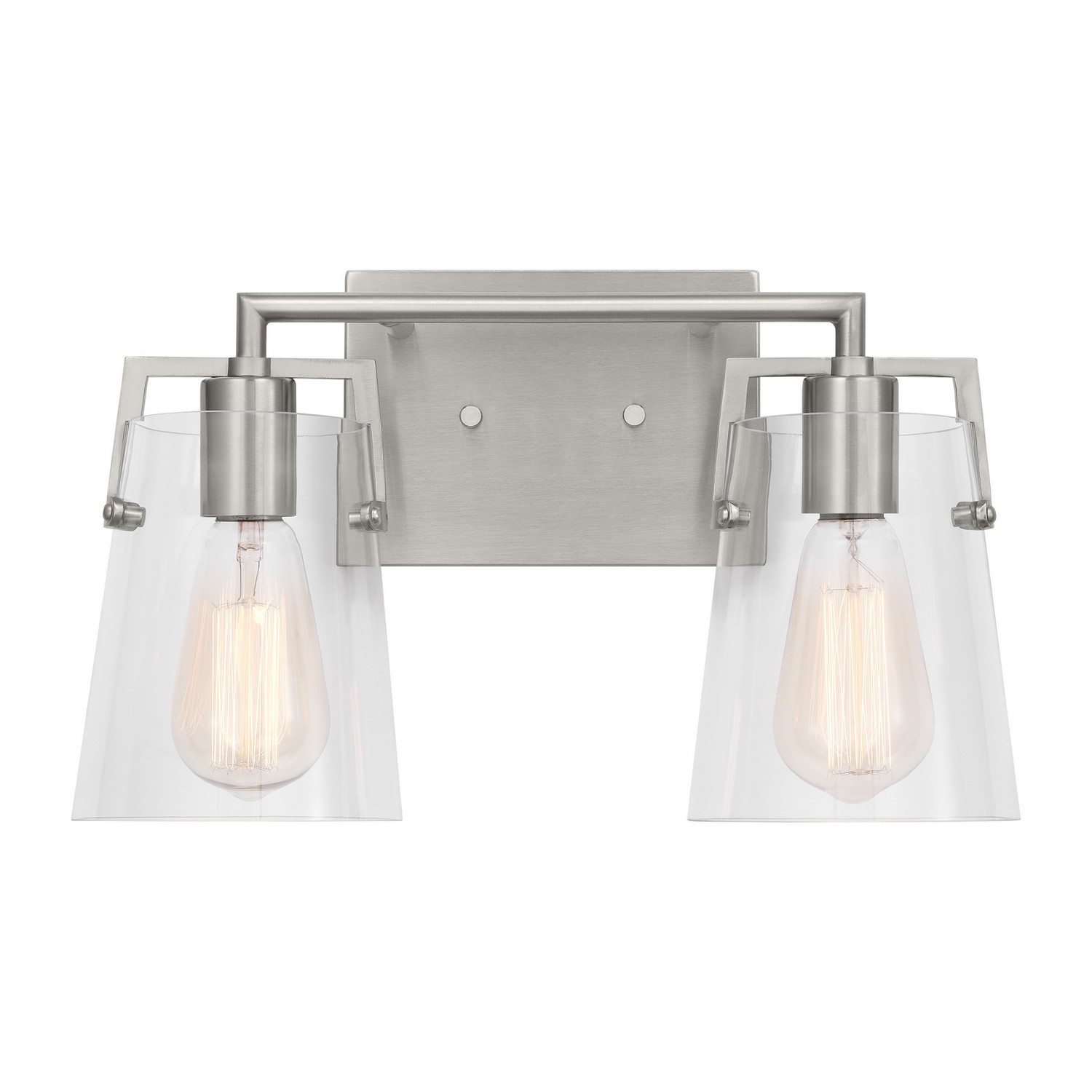 Brushed Steel Two Light Bath from the Crofton Collection