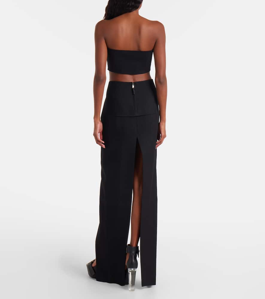 High-rise virgin wool maxi skirt
