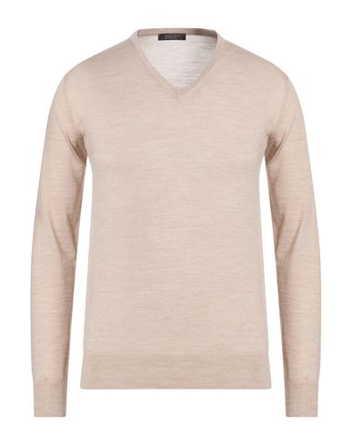 Man Sweater Beige Size 40 Merino Wool