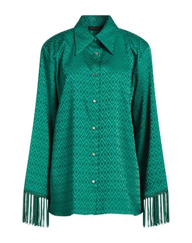 Woman Shirt Emerald green Size 4 Polyester, Elastane