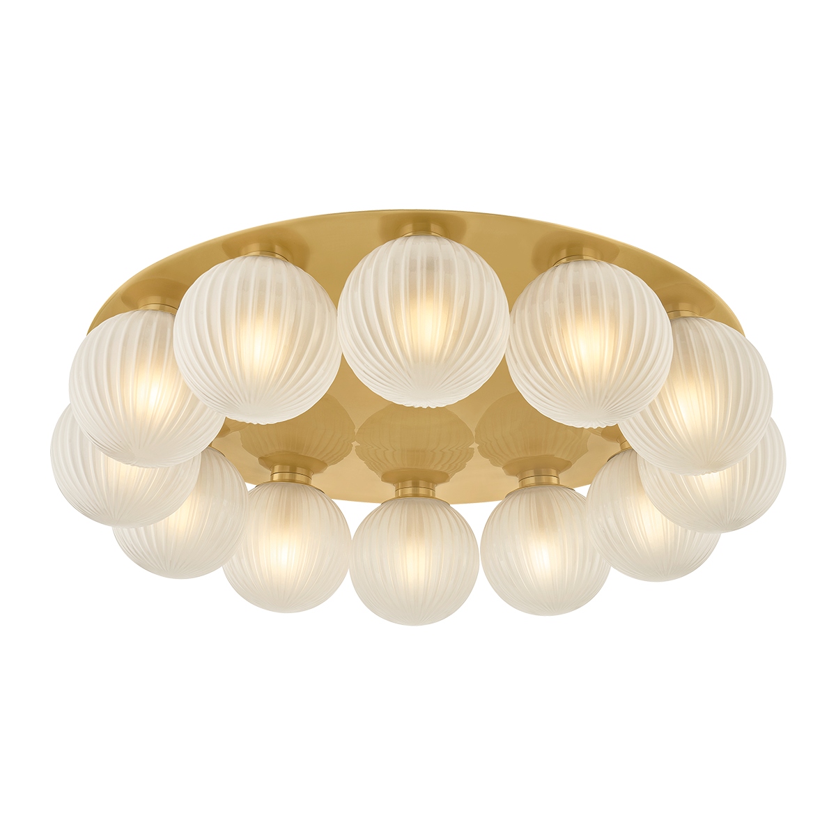 Vintage Polished Brass Flush Mount from the Vernazza Collection