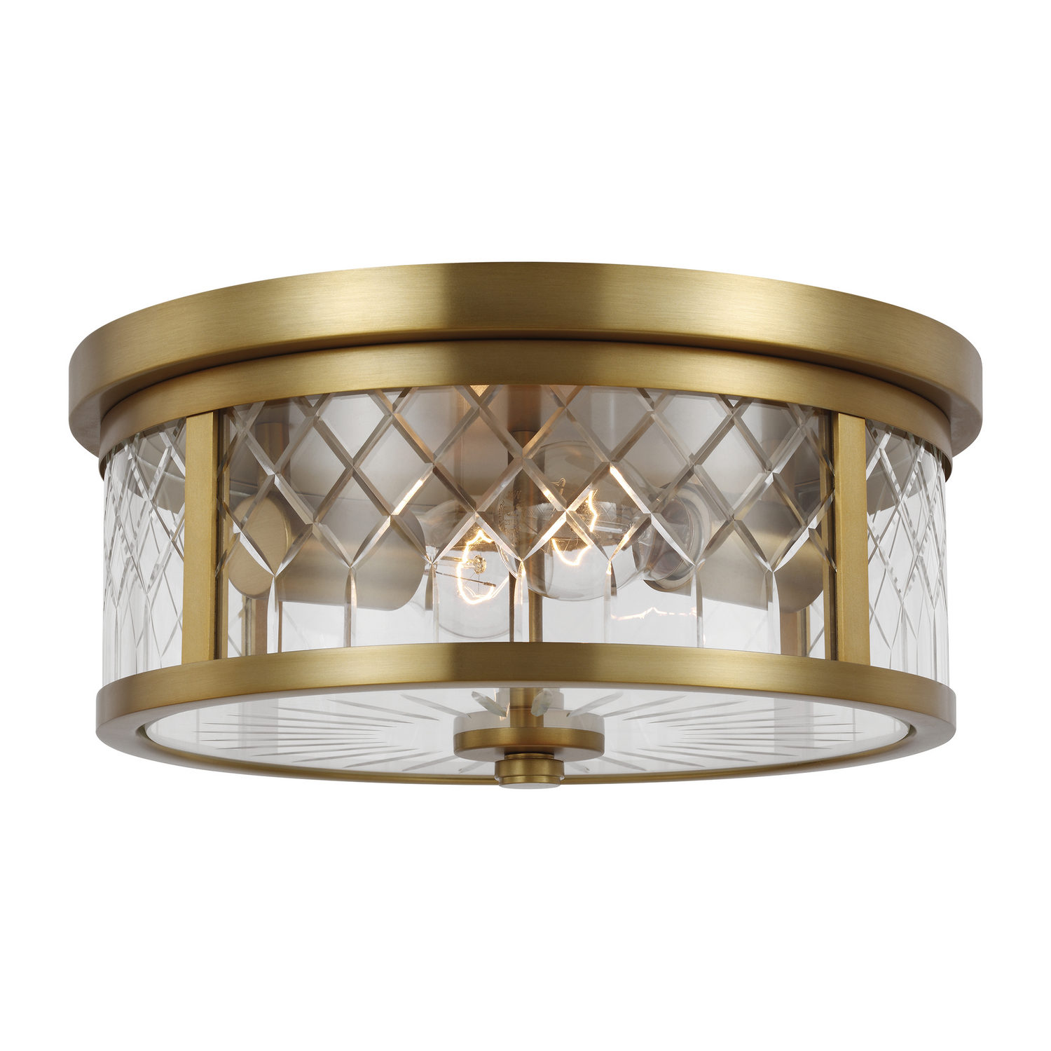 Alec 2-Light Ceiling Light in Burnished Brass by Alexa Hampton