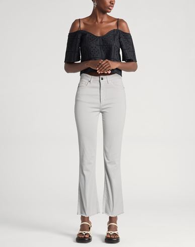 D. exterior Woman Pants Light grey Size 12 Cotton, Elastane