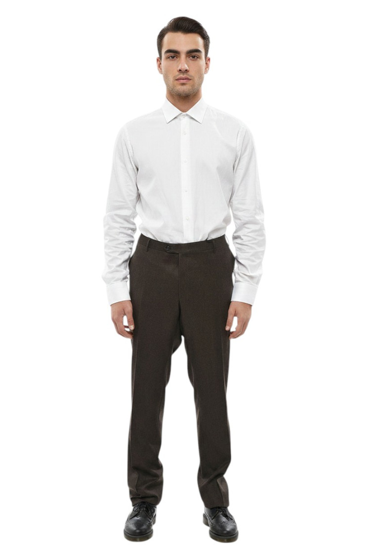 Grey Flat Front Trousers