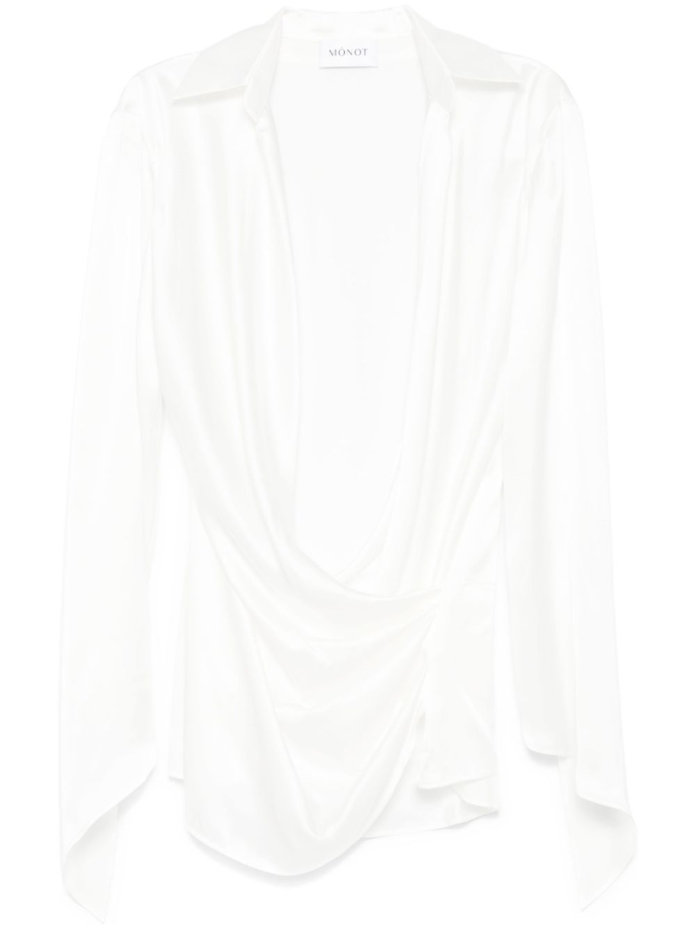 Satin wrap mini dress - White