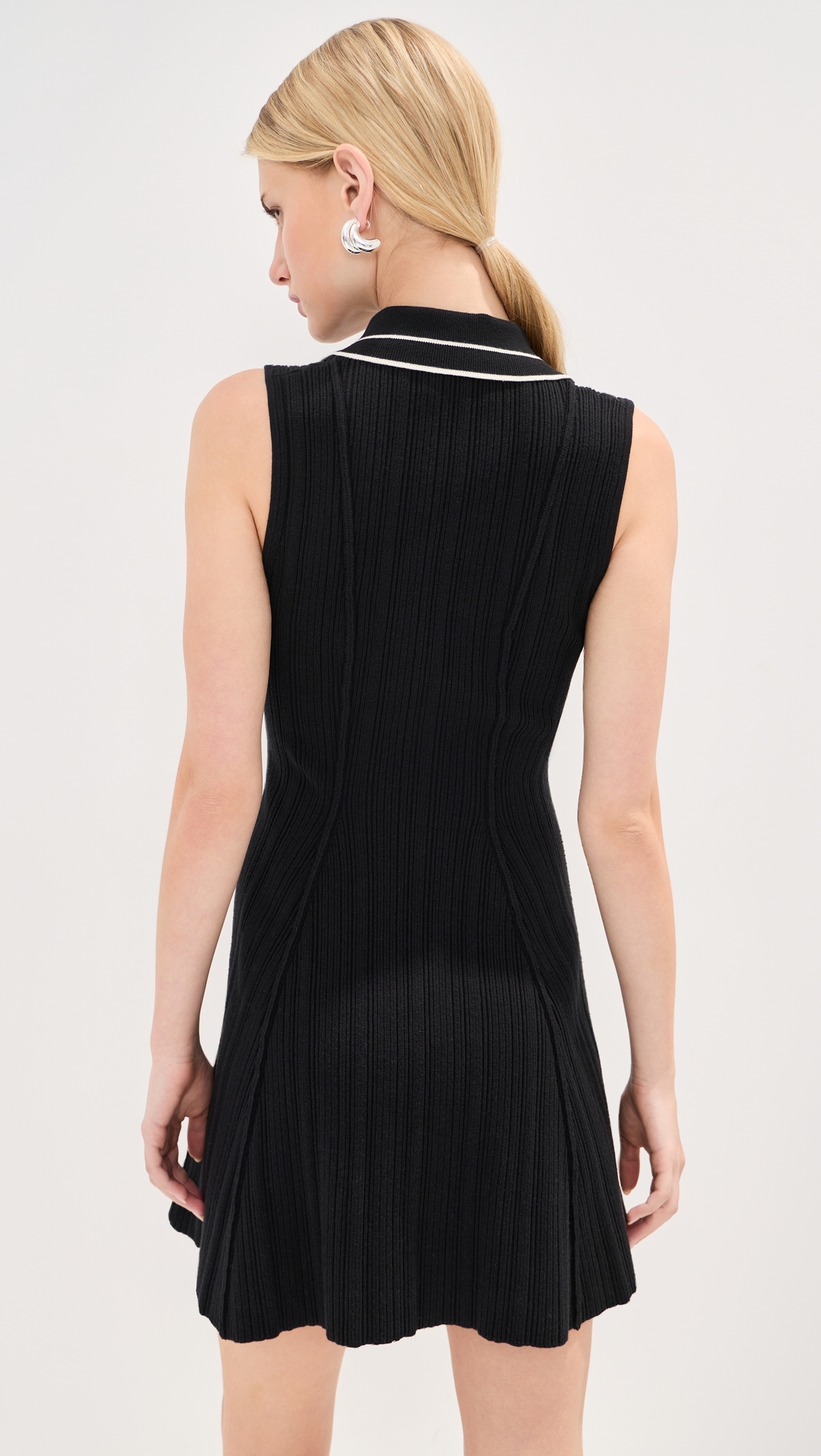 Maren Ribbed Dress Black/White