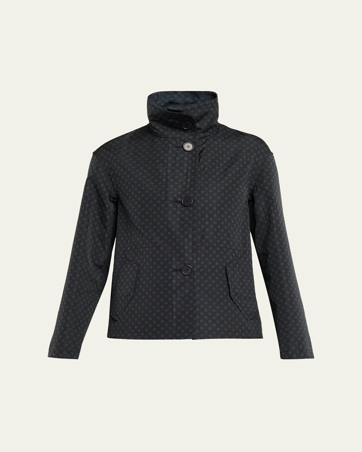 Polka-Dot Single-Breasted Jacket