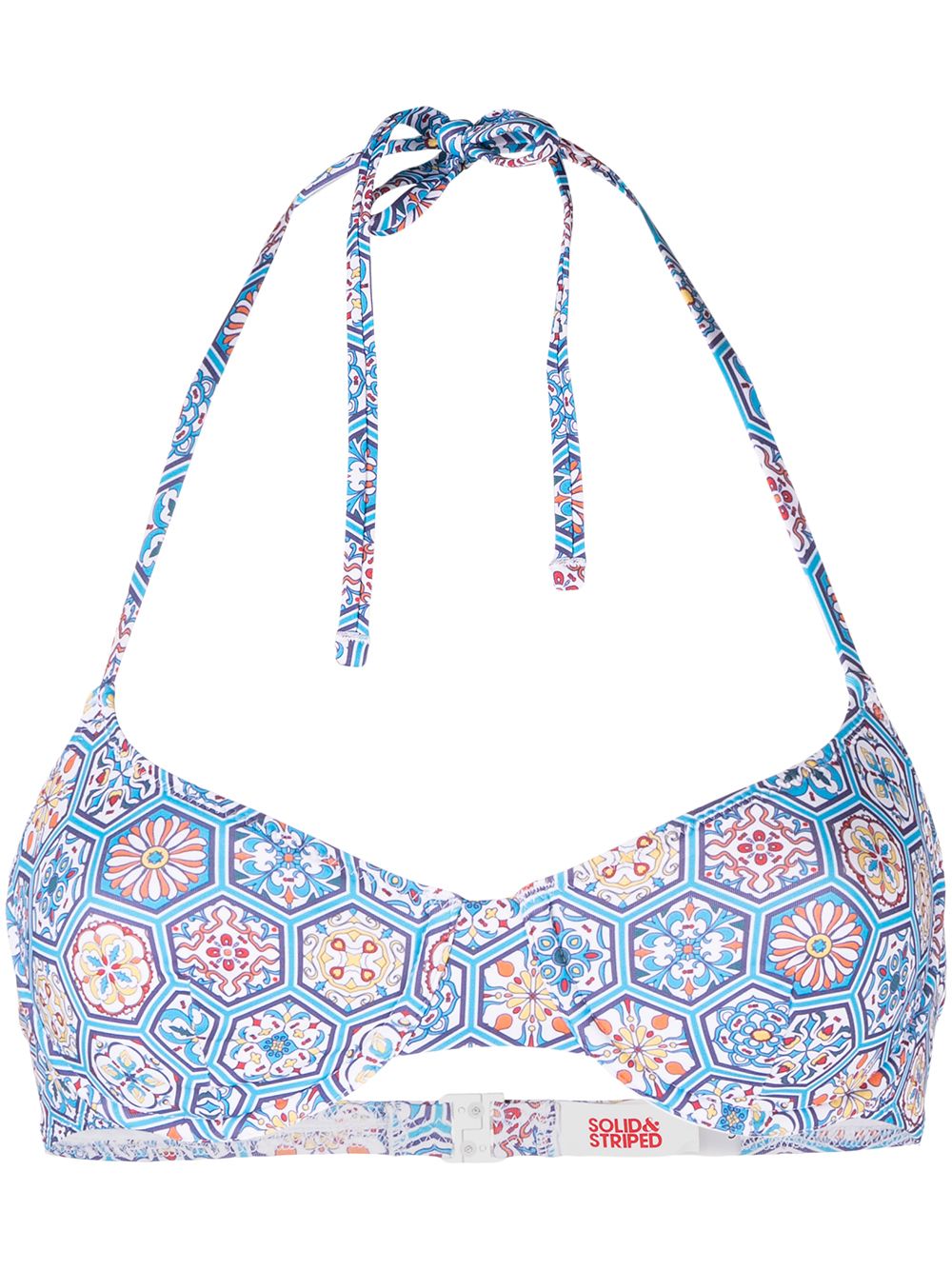 Ginger geometric bikini top - Blue