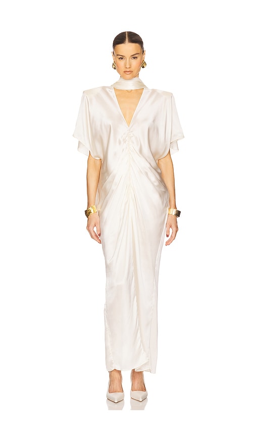Helsa The Demeter Dress in Silk Lyocell in Crea