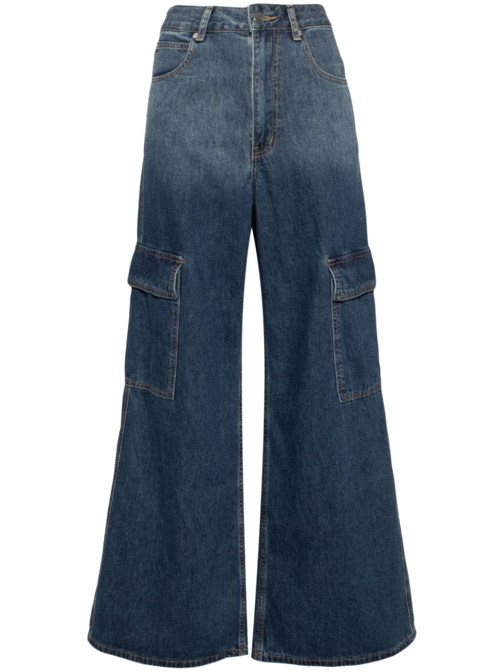 Cargo wide-leg jeans - Blue