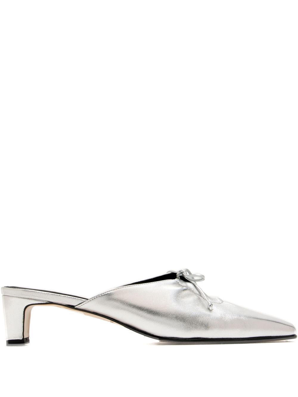 50mm Amar metallic leather mules - Silver