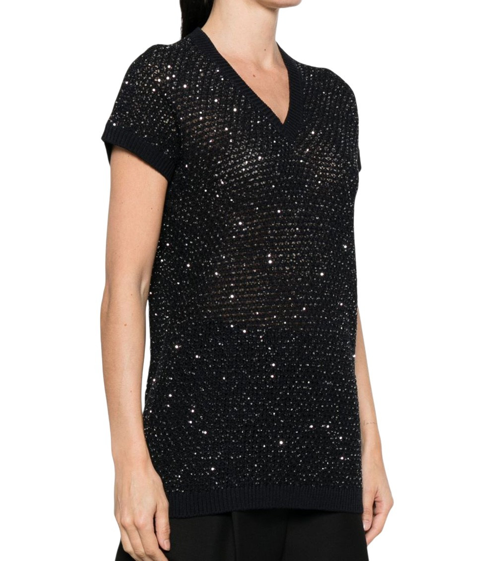 Embellished V-Necked Top