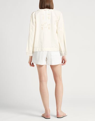 Woman Top Off white Size 10 Linen, Organic cotton