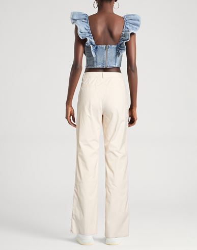 Woman Pants Ivory Size 8 Cotton, Elastane
