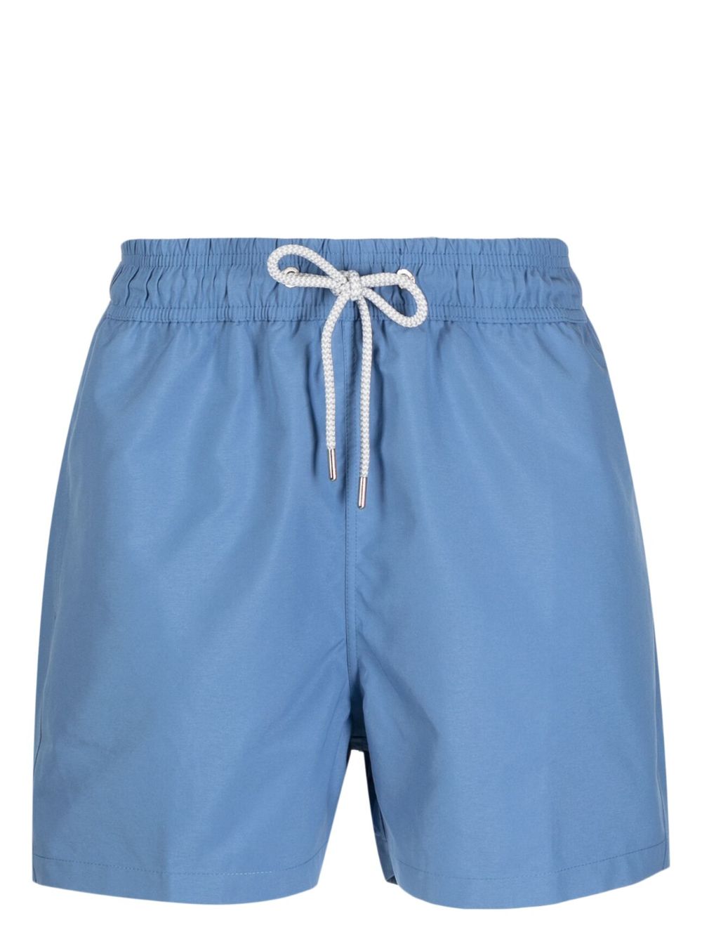 Logo-patch drawstring swim shorts - Blue