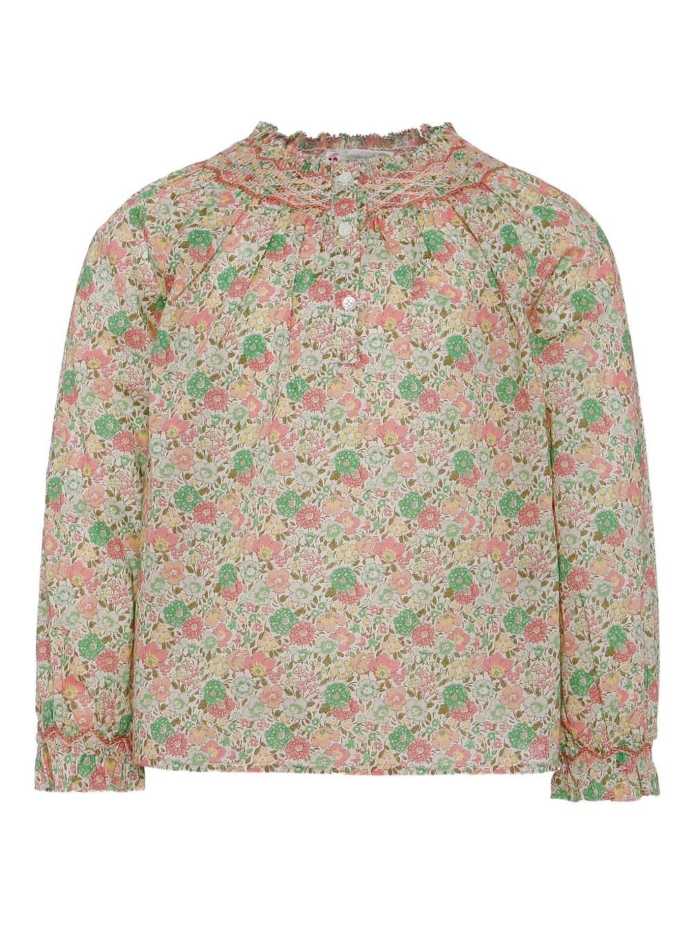 Floral-print ruffled blouse - Pink